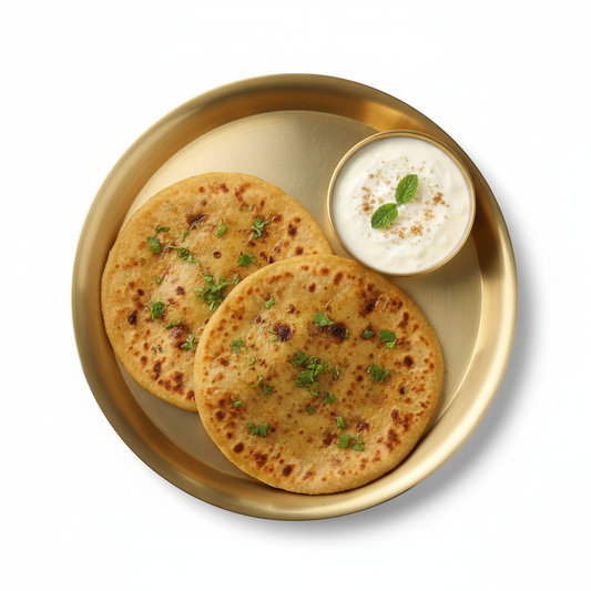 Aloo Paratha + Curd