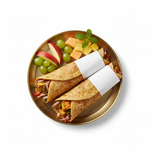 Paneer Frankie + Fruit