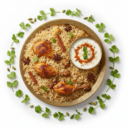 Chicken Pulao (650ml) with Masala Curd