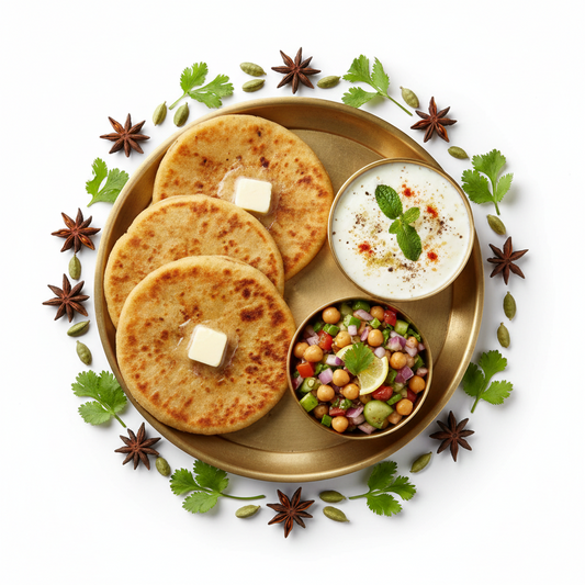 Aloo Paratha Combo with Masala Curd &Chana Salad