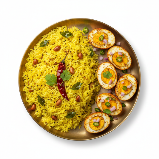 Lemon Rice with Boiled Egg Fry