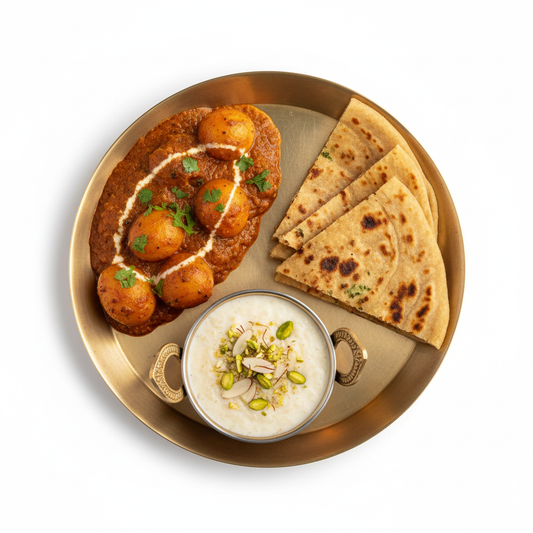 Dum Aloo + 3 Paratha + Kheer