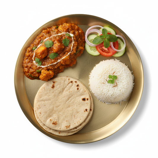 3 Roti, Rice, Veg Amritsari, Salad