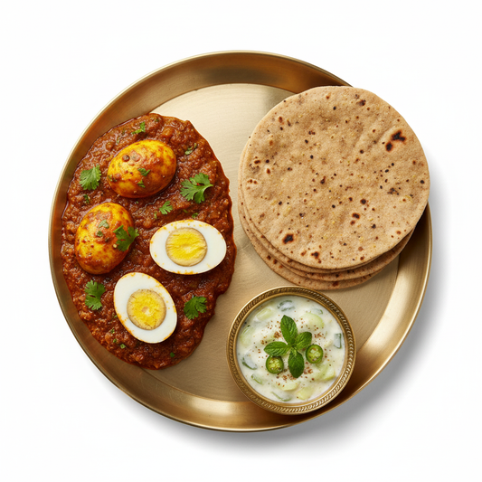 Boiled Egg Masala with Multigrain Roti